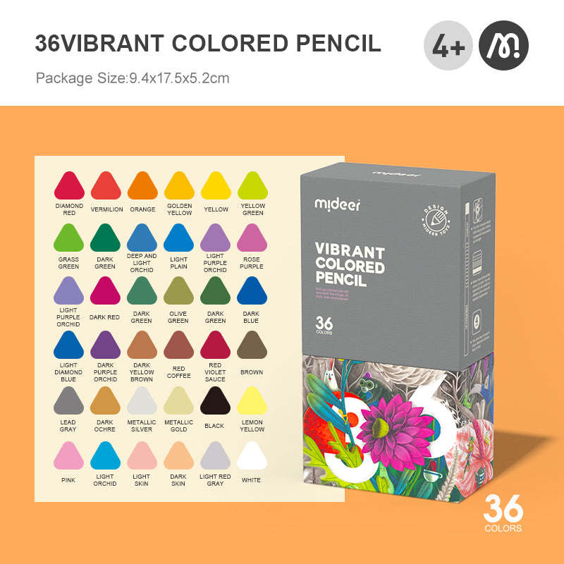 Vibrant Colored Pencil 36 Colors