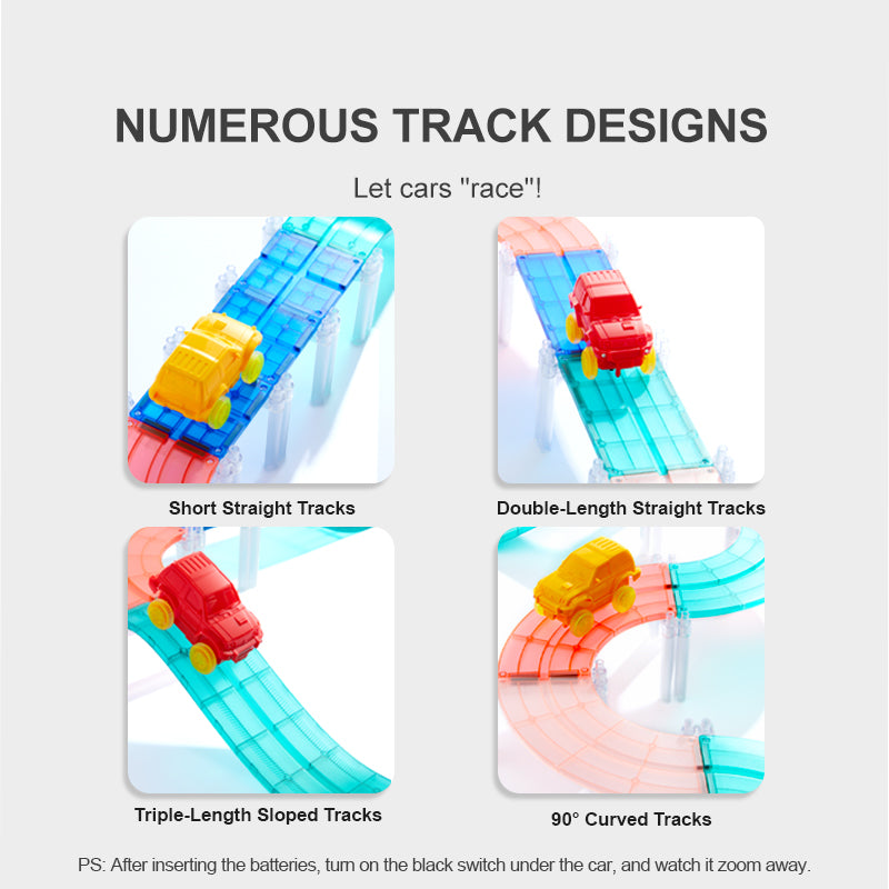 Racing Track Grooved Magnetic Tiles 115P