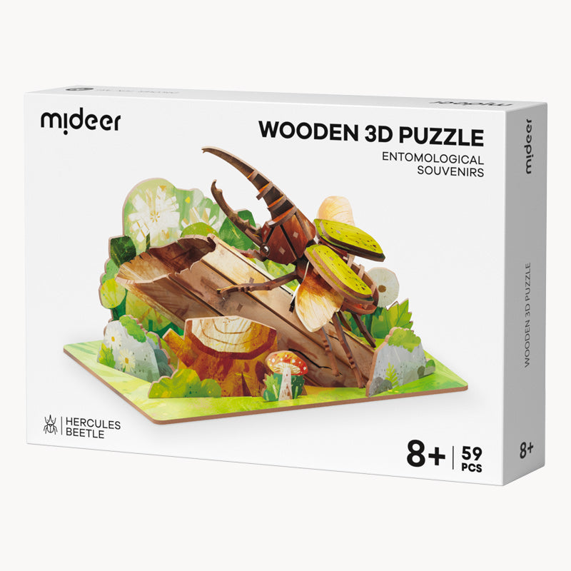 Wooden 3D Puzzle: Hercules Beetle