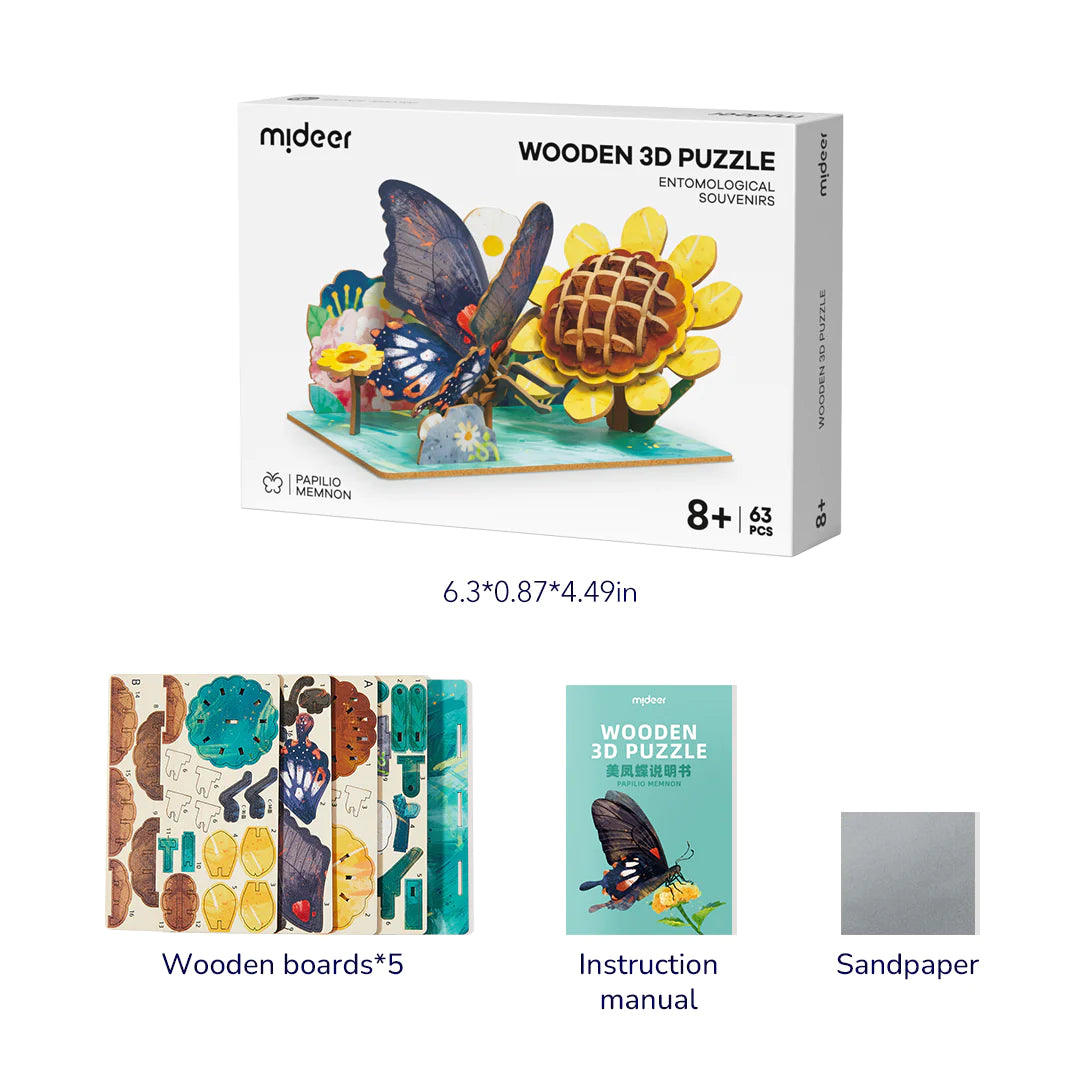 Wooden 3D Puzzle: Papilio Memnon